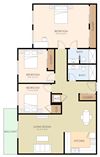 3 bedroom 2 bathroom floor plan 3 bedroom 2 bathroom floor plan 1,270 Sq.Ft. at The Luxe, California, 95051